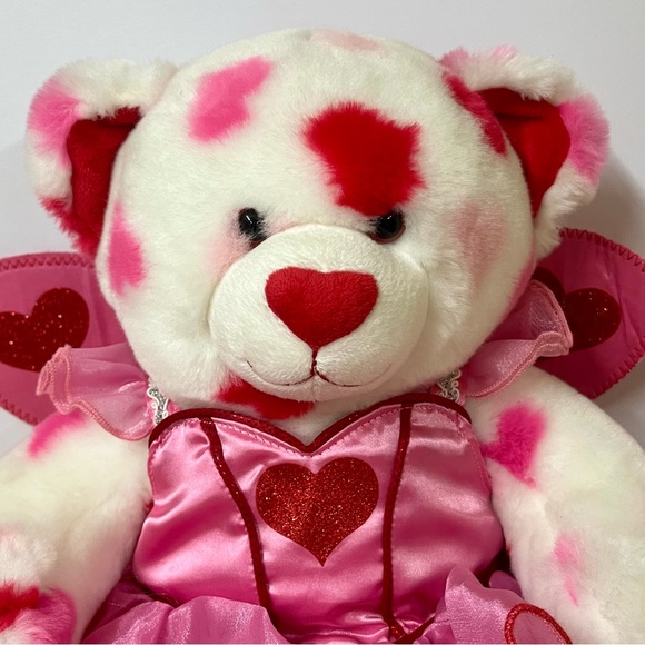 Build A Bear Hearts A Plenty Bear Plush Cupid Fairy Outfit Red Heart Nose 2010